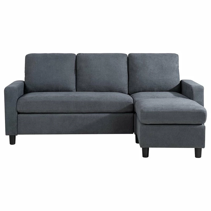 Brand new ๐ Decor Love Modern Sectional Sofa, Linen Upholstery & Reversible Chaise Lounge, Grey ๐ฅ