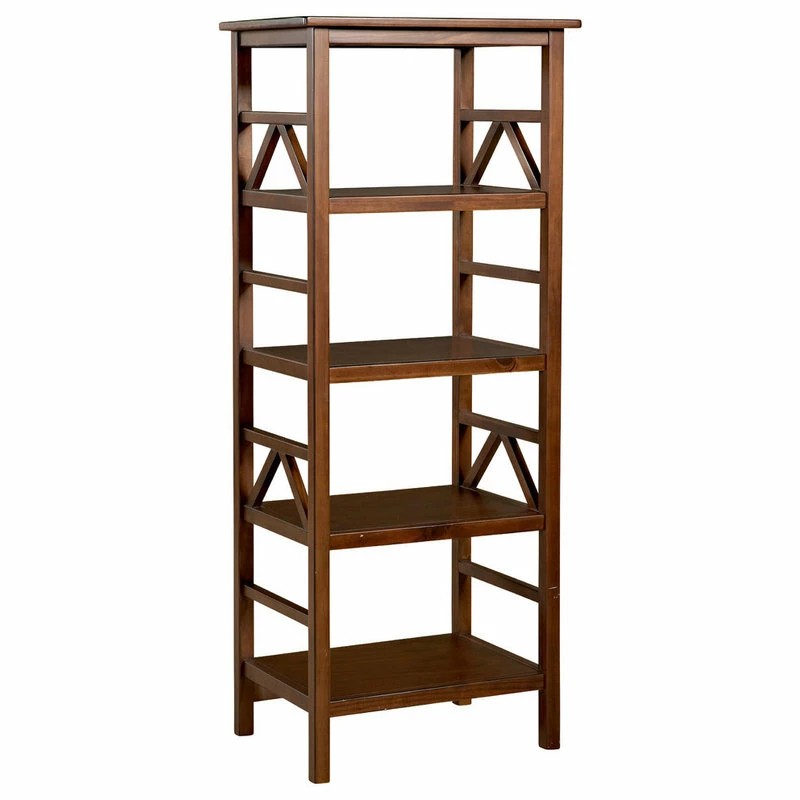 Best reviews of π€© Linon Home Decor Products Linon Titian Solid Pine Wood Four Shelf TV Tower In Tobacco Brown β¨