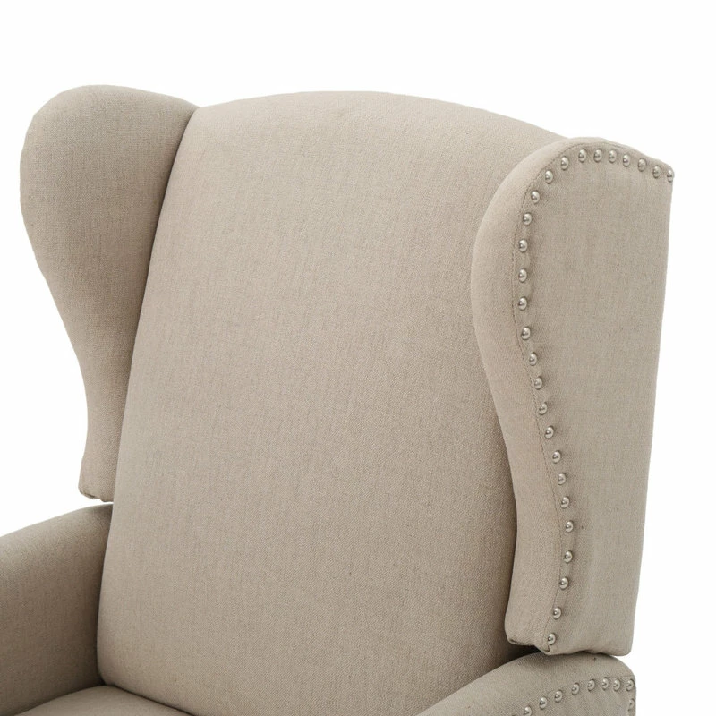 Flash Sale ๐ GDFStudio GDF Studio Westeros Contemporary Fabric Wingback Pushback Recliner, Wheat โจ - Image 8