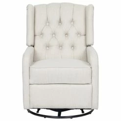 Top 10 🥰 GDFStudio Houck Contemporary Tufted Wingback Swivel Recliner, Beige + Black 😍