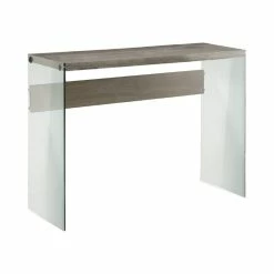 Buy ⭐ Monarch Glass Console Table In Dark Taupe 🔔