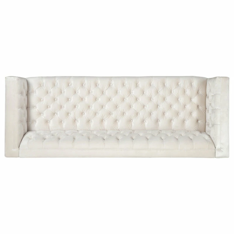 Best deal ๐ฅฐ GDFStudio Roxanne Tufted Velvet 3 Seat Sofa, Beige/Silver ๐ - Image 10