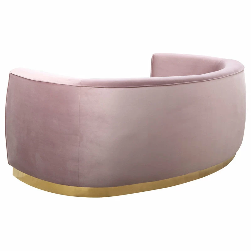 Buy ๐คฉ Meridian Furniture Julian Velvet Sofa, Pink, Gold Base โ - Image 3