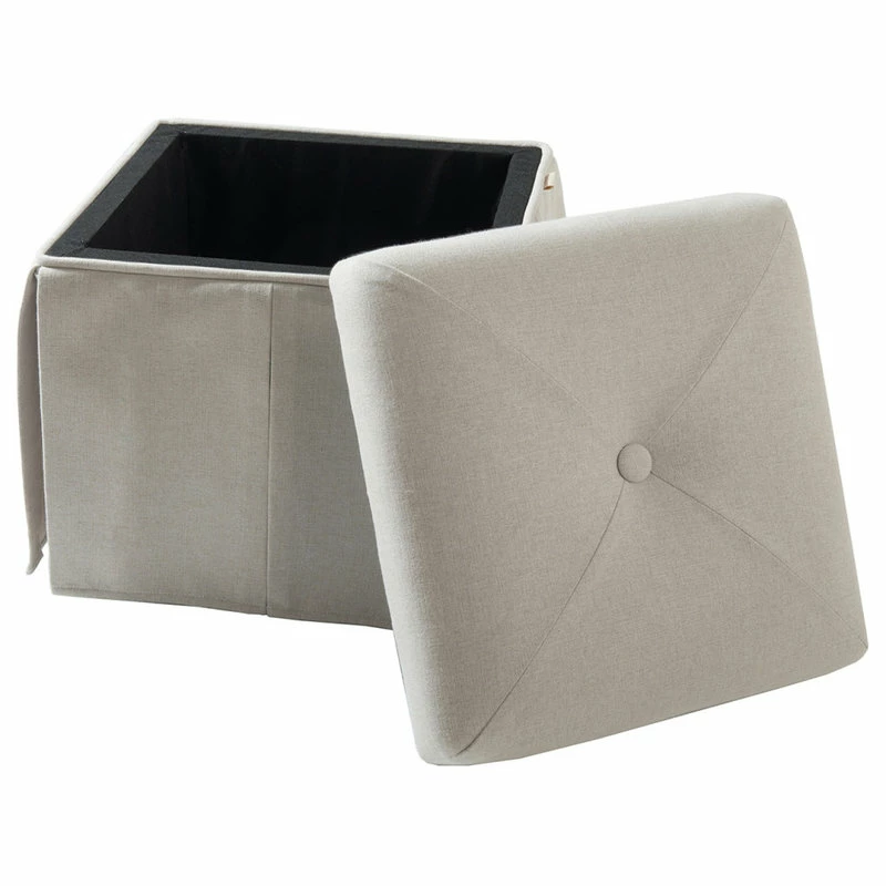 Top 10 🛒 Jennifer Taylor Home Stacy 👗 Skirted Storage Vanity Stool Ottoman, Sand Beige ✔️ - Image 3