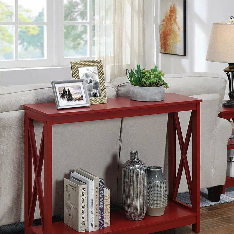 Promo 🔥 Convenience Concepts Oxford Cranberry Red Console Table With Shelf S20-317 ⭐ - Image 2