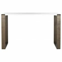 Hot Sale 😍 Safavieh Bartholomew Mid-Century Scandinavian Lacquer Console Table, Dark Brown 🔥