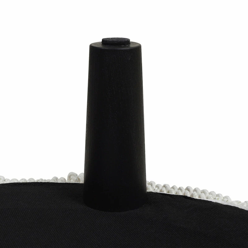 Promo ✔️ Jennifer Taylor Home Yolanda 24" Tufted Round Ottoman With Bullion Trim, Alabaster Off White Tweed ✨ - Image 10