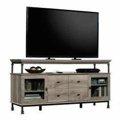 Hot Sale 🥰 Sauder Canal Street Engineered Wood And Metal 60" TV Stand In Northern Oak 💯