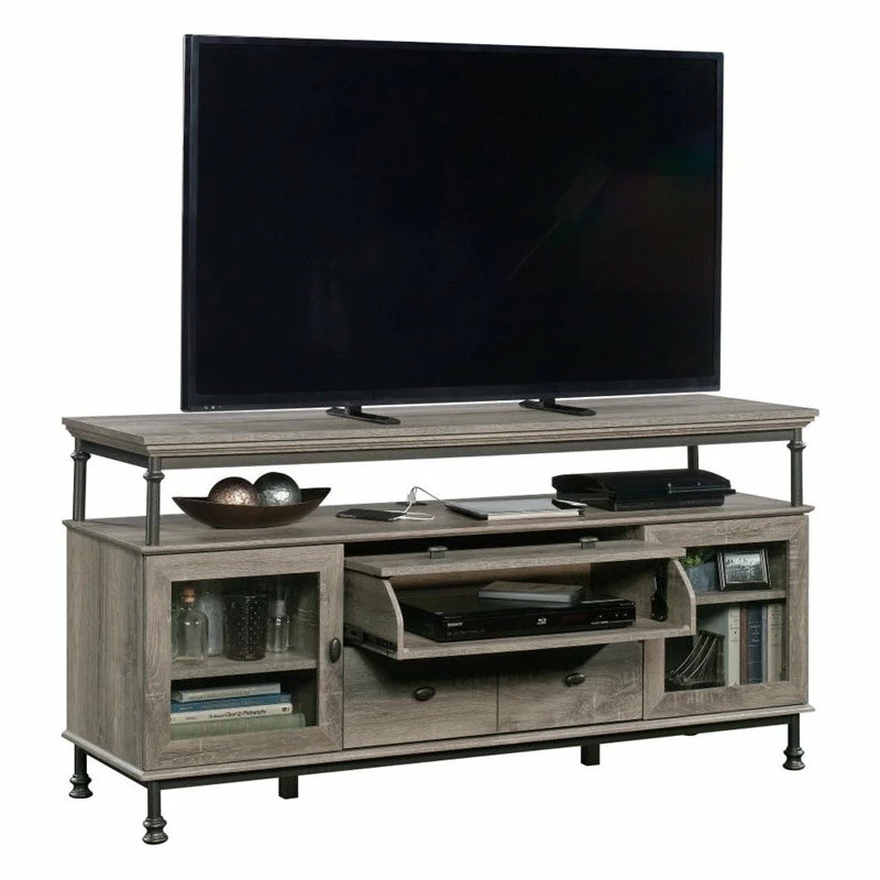 Hot Sale 🥰 Sauder Canal Street Engineered Wood And Metal 60" TV Stand In Northern Oak 💯 - Image 3