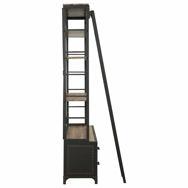 Cheapest ๐ Acme Furniture ACME Actaki Etagere Bookcase With Ladder In Sandy Gray ๐งจ - Image 3