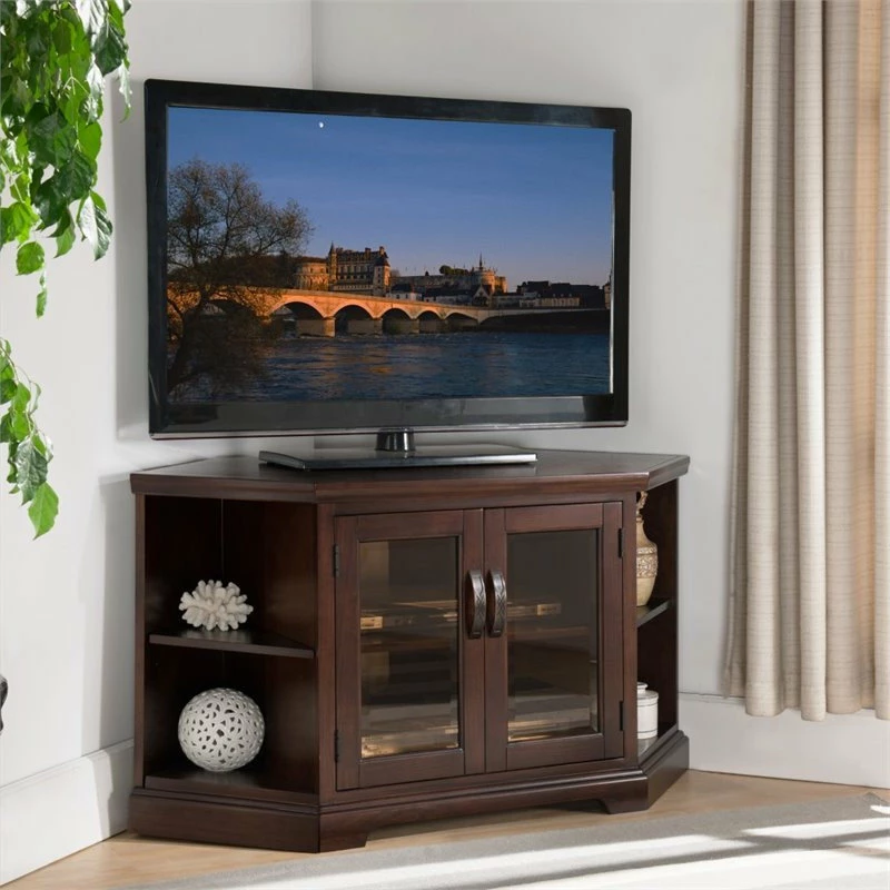 New ๐ Leick Home Leick Riley Holliday 46" Corner TV Stand In Chocolate Cherry ๐ - Image 3