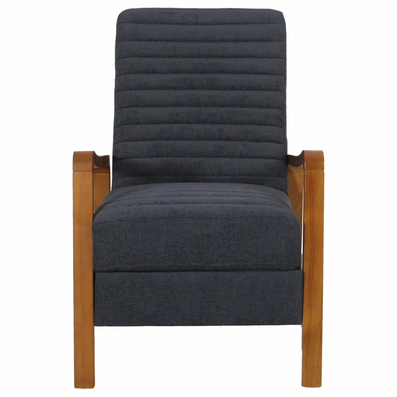 Best Sale ๐ GDFStudio Neihart Channel Stitch Pushback Recliner, Charcoal And Teak, Fabric โค๏ธ