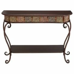 Best deal 👏 Brimfield & May Traditional Brown Metal Console Table 74362 ✔️