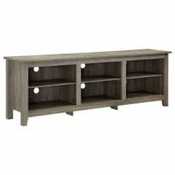 Coupon 🎉 Walker Edison Furniture Company 70" Wood Media TV Stand Storage Console, Gray Wash 🎁