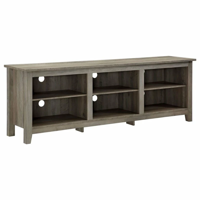Coupon ๐ Walker Edison Furniture Company 70" Wood Media TV Stand Storage Console, Gray Wash ๐