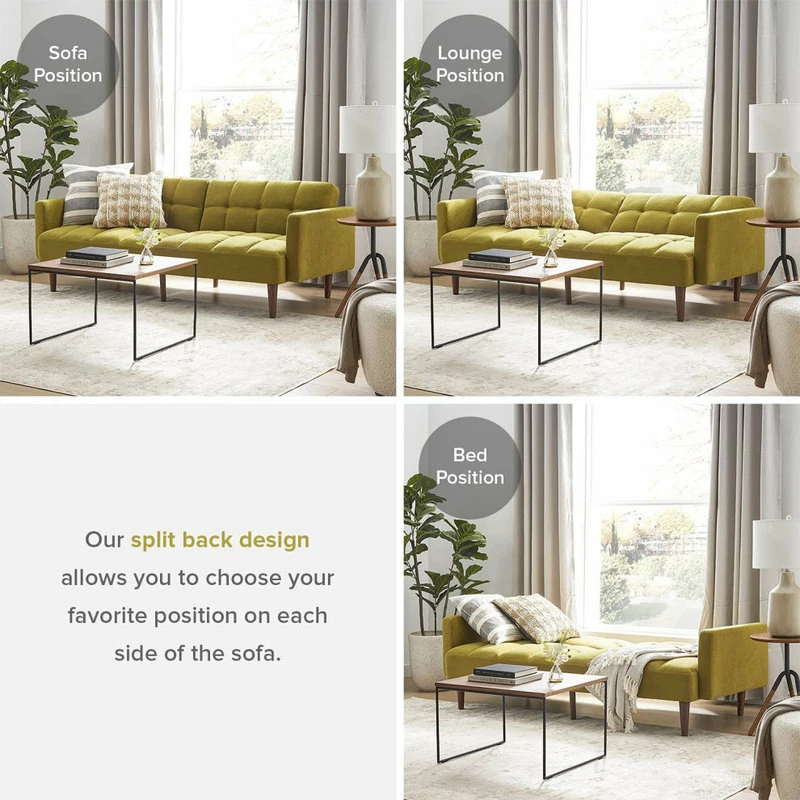 Cheapest 🧨 MopioInc Mopio Aaron Futon Convertible Sofa Sleeper Light Gray, Antique Gold 🥰 - Image 6