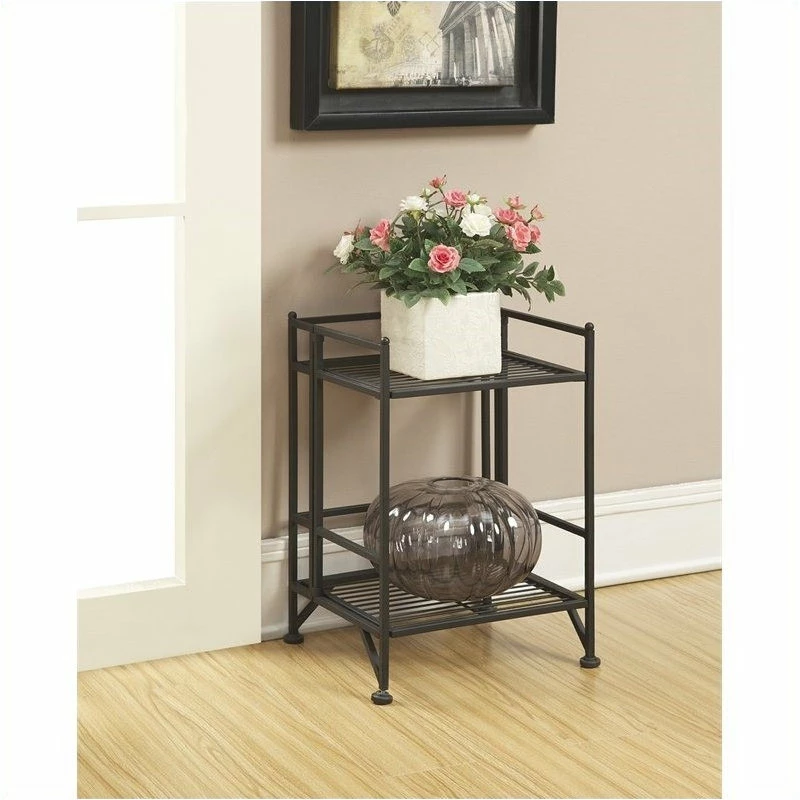 Cheap โญ Convenience Concepts Designs2Go 2 Tier Folding Metal Shelf In Black Metal Finish ๐ - Image 2