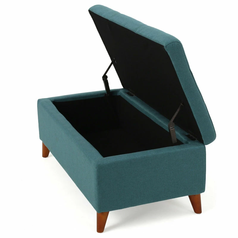 Brand new ๐ GDFStudio GDF Studio Etoney Fabric Storage Ottoman, Teal ๐ - Image 6