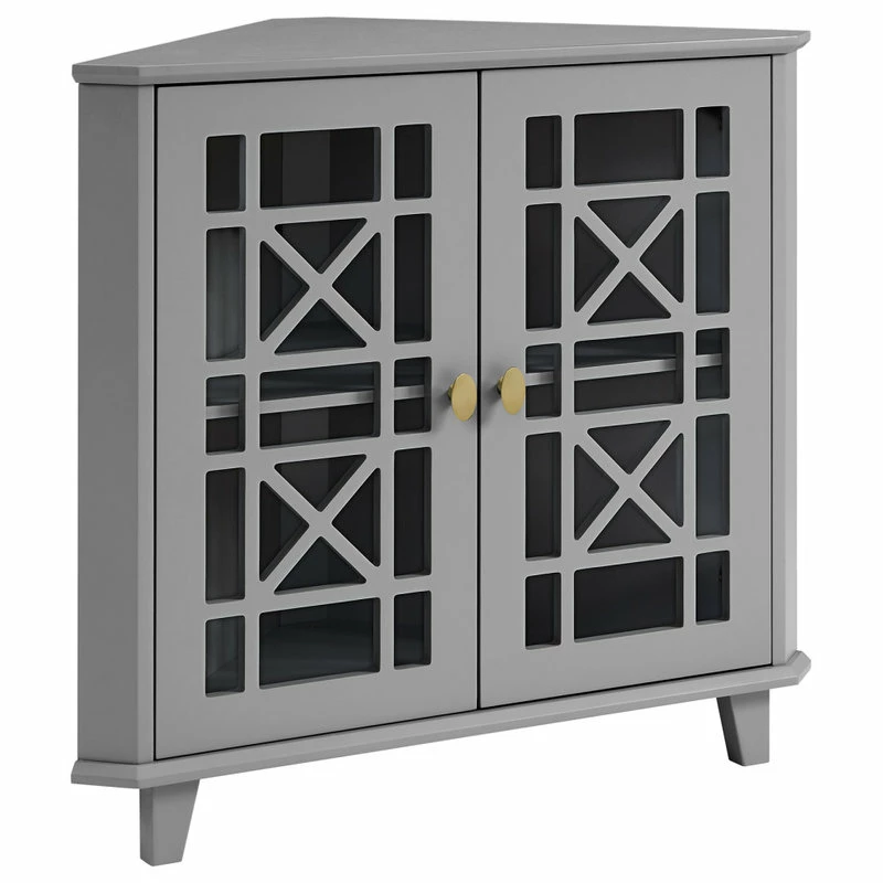 Discount โ Walker Edison Gwen Fretwork Corner Accent Cabinet - Grey ๐คฉ