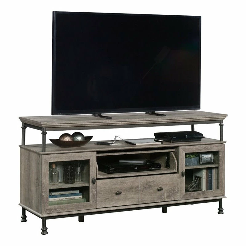 Hot Sale 🥰 Sauder Canal Street Engineered Wood And Metal 60" TV Stand In Northern Oak 💯 - Image 4