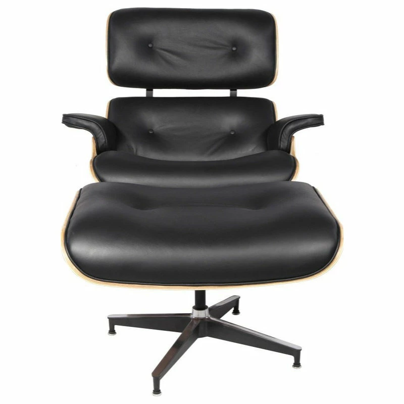 Best Sale ✨ Interior Modern Decor MOD Lounge Chair And Ottoman Premium Leather, Black Walnut ✨ - Image 5