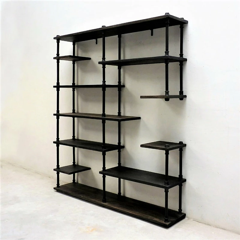Flash Sale 🎁 Furniture Pipeline Nashville Industrial Mid-Century Etagere Bookcase,Black Metals & Espresso Wood 🛒 - Image 3