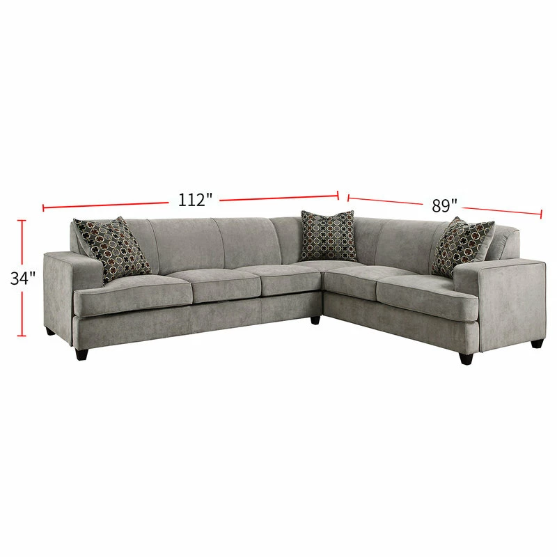Hot Sale โจ Coaster Home Furnishings Fabric Upholstered L-Shape Sleeper Sectional, Gray ๐ - Image 3