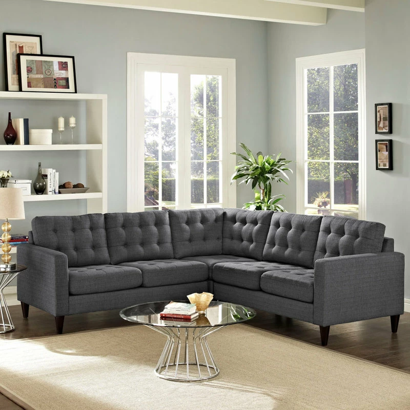 Best reviews of 👏 LexMod Empress 3-Piece Upholstered Fabric Sectional Sofa Set, Gray 💯 - Image 5