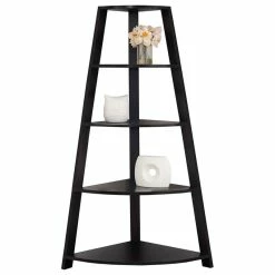 New 🔥 Monarch Contemporary Bookcase In Cappuccino And Black Finish I 2423 ✨