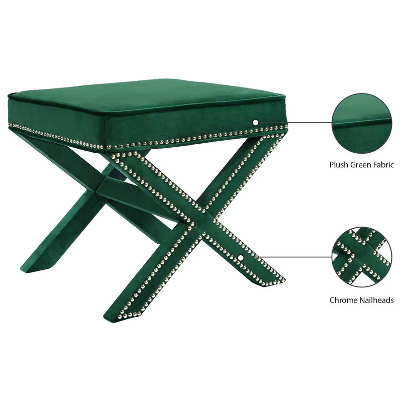 Best reviews of ๐ Meridian Furniture Nixon Green Velvet Ottoman/Bench โค๏ธ - Image 4