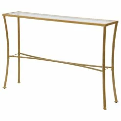 Promo ⭐ Carolina Classics Palin Glass Top Console Table, Antique Gold 💯
