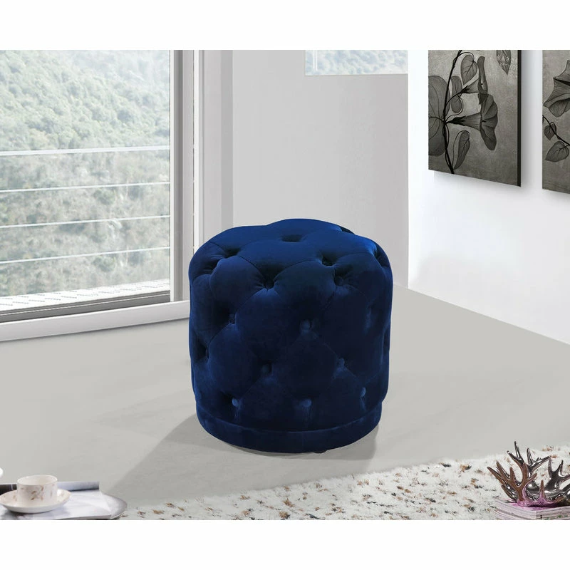 Wholesale ๐ฅฐ Meridian Furniture Harper Velvet Ottoman/Stool, Navy ๐ - Image 2