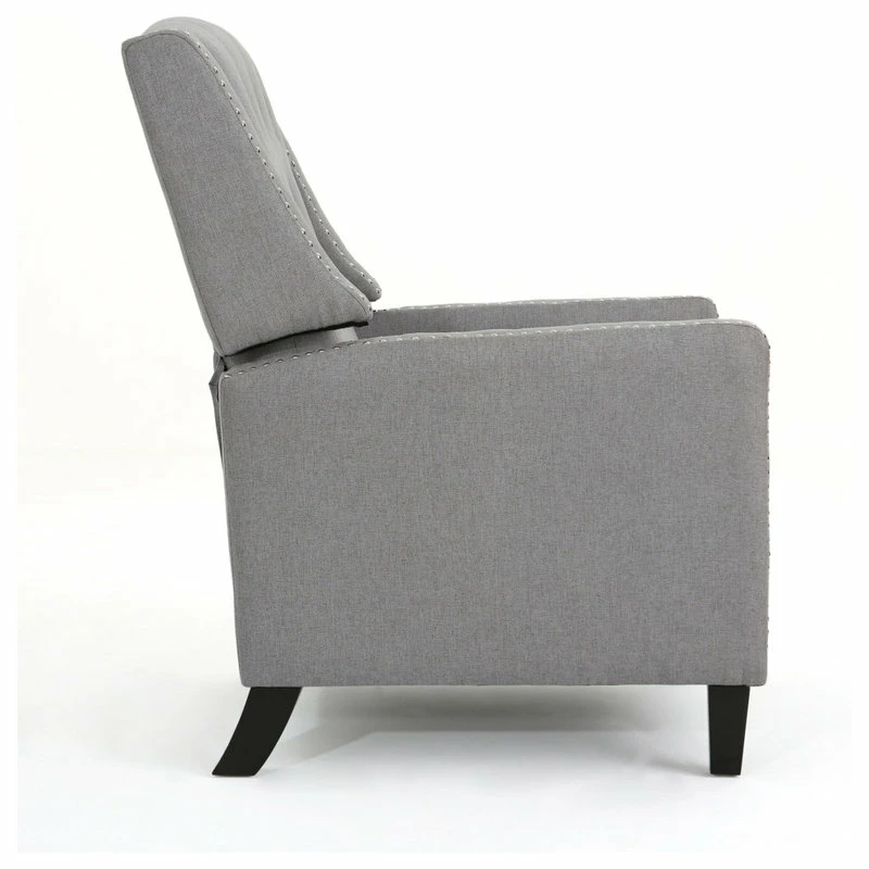 Coupon 🔔 GDFStudio GDF Studio Izaak Tufted Back Fabric Recliner Chair, Light Gray ⌛ - Image 11