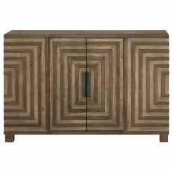 Wholesale 💯 Uttermost Midcentury Modern Pieced Wood Console Cabinet, Geometric Table Squares 🤩