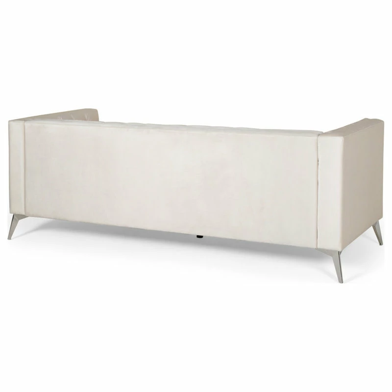 Best deal ๐ฅฐ GDFStudio Roxanne Tufted Velvet 3 Seat Sofa, Beige/Silver ๐ - Image 9
