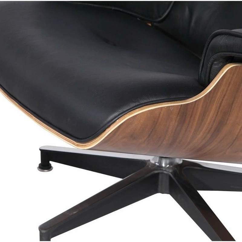 Best Sale ✨ Interior Modern Decor MOD Lounge Chair And Ottoman Premium Leather, Black Walnut ✨ - Image 2