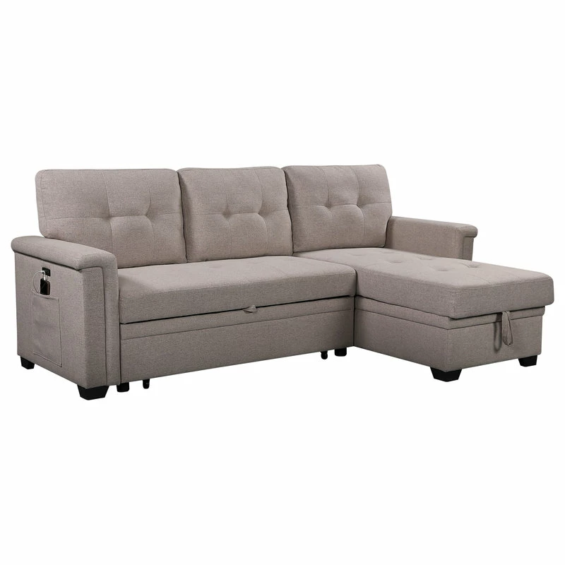 Best Pirce ✔️ Lilola Home Ashlyn Sleeper Sofa With USB Charger Pocket And Reversible Storage Chaise 👍 - Image 6