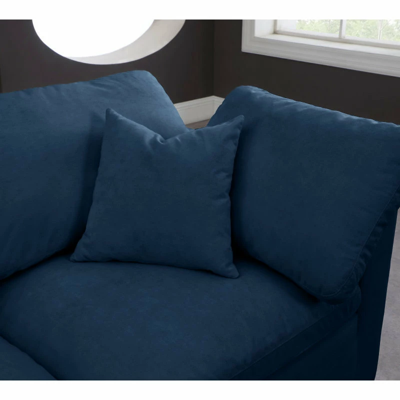 Coupon 🌟 Meridian Furniture Plush Cloud-Like Comfort Modular 4-Seat Sectional And Ottoman, Navy, Seating 😀 - Image 9