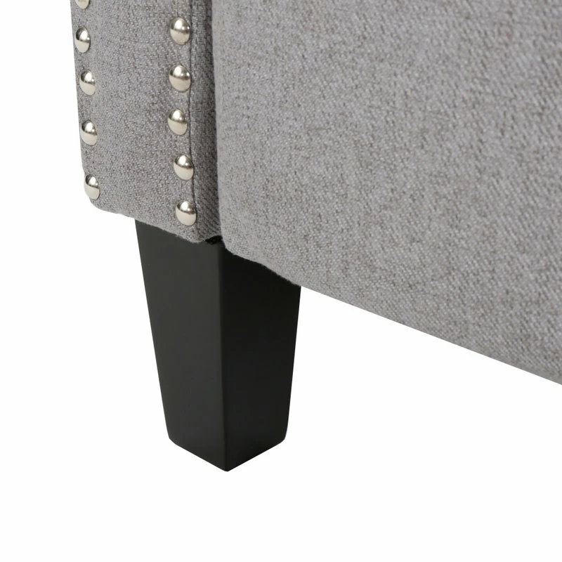 Coupon 🔔 GDFStudio GDF Studio Izaak Tufted Back Fabric Recliner Chair, Light Gray ⌛ - Image 10