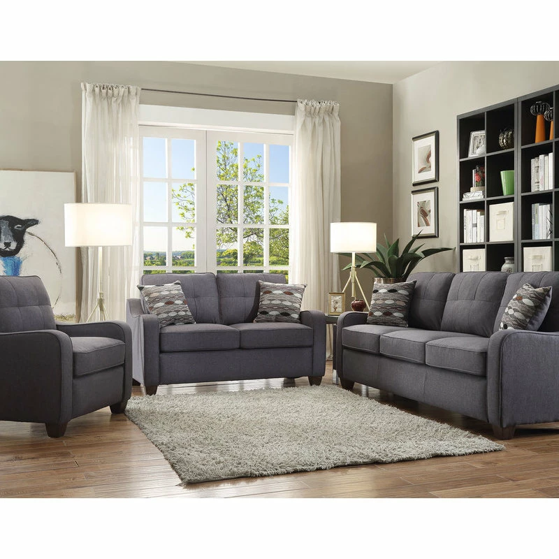 Cheapest 👏 Acme Furniture Cleavon II Linen Sofa And Pillow Set, Gray ❤️ - Image 2
