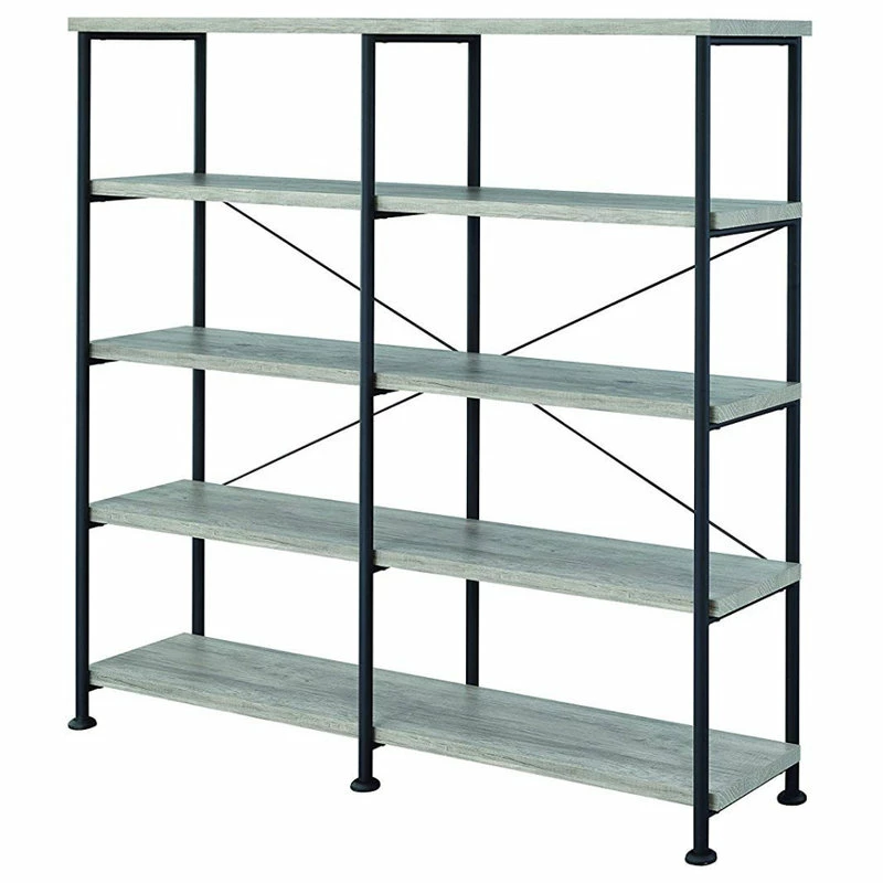 Flash Sale ๐ฏ Benzara, Woodland Imprts, The Urban Port Contemporary Style Wood And Metal Open Bookcase, Gray ๐ - Image 2