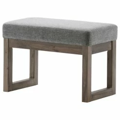 Best Pirce 👏 Simpli Home Ltd. Milltown Footstool Small Ottoman Bench 🌟