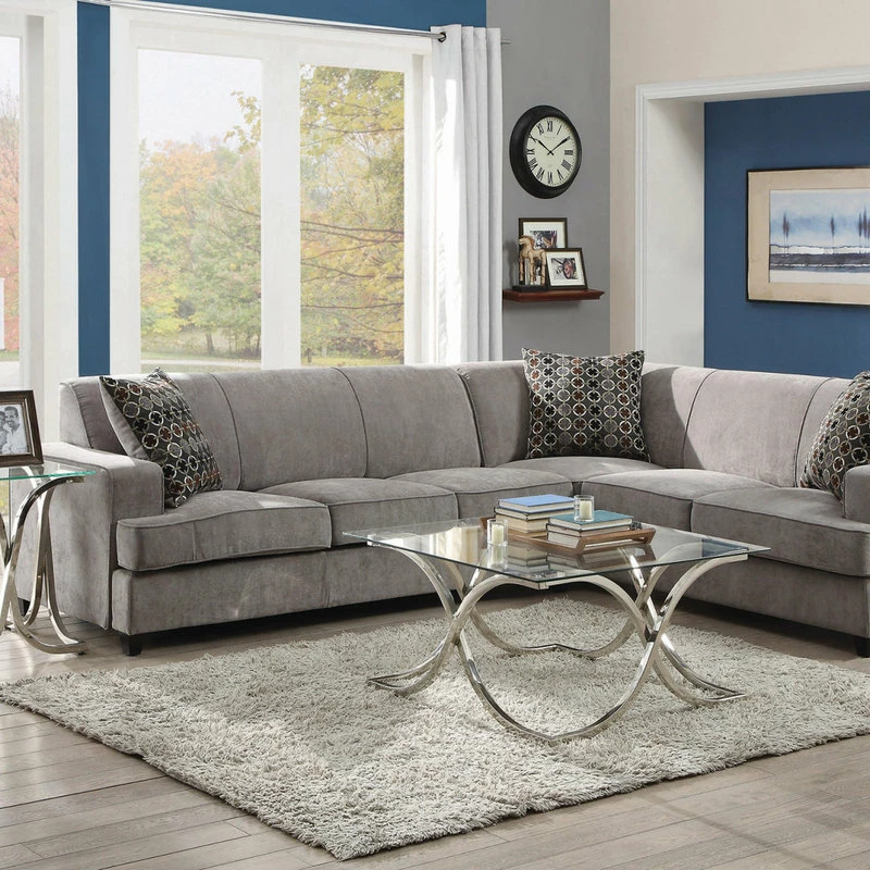Hot Sale โจ Coaster Home Furnishings Fabric Upholstered L-Shape Sleeper Sectional, Gray ๐ - Image 2