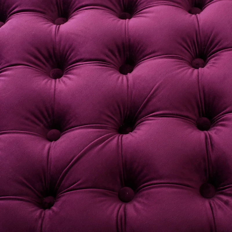 Best Pirce ๐ GDFStudio GDF Studio Provence Dark Teal Tufted Velvet Fabric Square Ottoman Bench, Fuchsia ๐ - Image 3