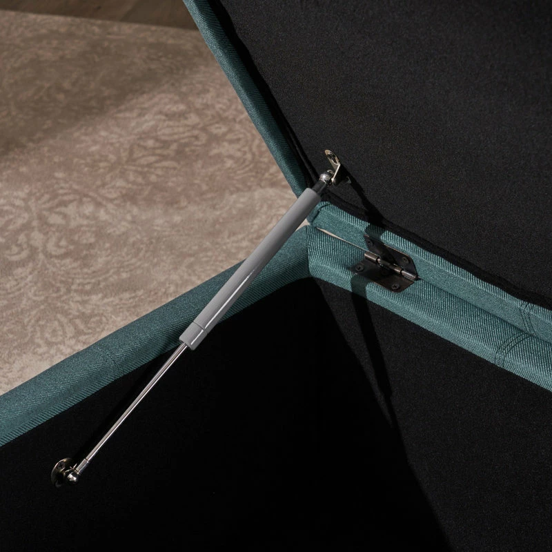 New 🛒 GDFStudio GDF Studio Carlyle Fabric Storage Ottoman, Dark Teal Fabric ✨ - Image 6