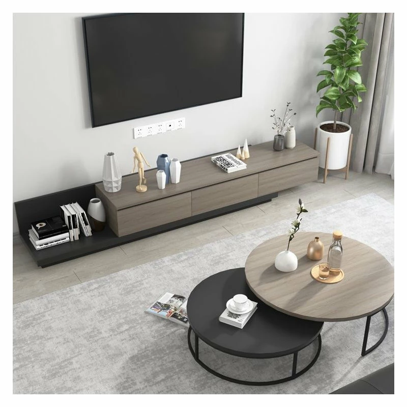 Budget ✨ Homary Modern Round Nesting Coffee Table 2-Piece Extendable Living Room Accent Table ⌛ - Image 4