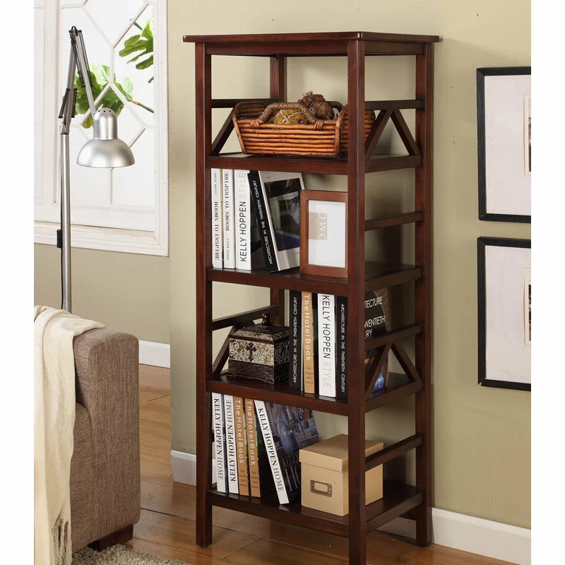 Best reviews of π€© Linon Home Decor Products Linon Titian Solid Pine Wood Four Shelf TV Tower In Tobacco Brown β¨ - Image 3