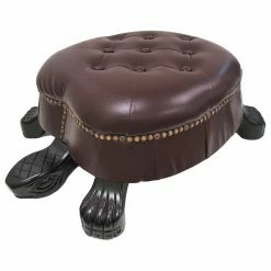 Buy 🎉 Zeckos Elegant Walnut Finish Turtle Ottoman Foot Stool 🧨
