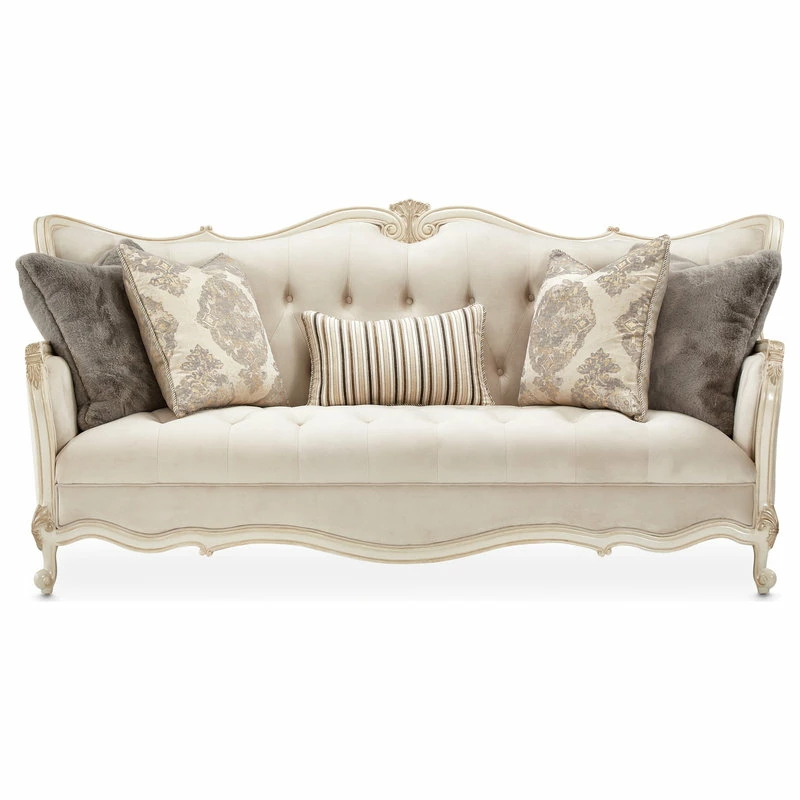 Promo 👍 Michael Amini Lavelle Classic Pearl Sofa, Ivory 👍