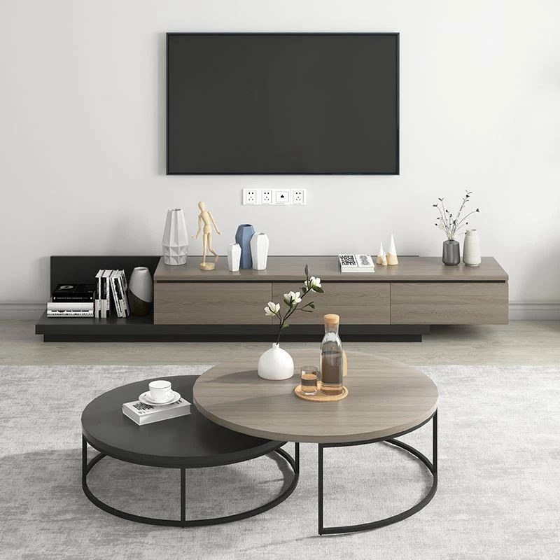 Budget ✨ Homary Modern Round Nesting Coffee Table 2-Piece Extendable Living Room Accent Table ⌛ - Image 3